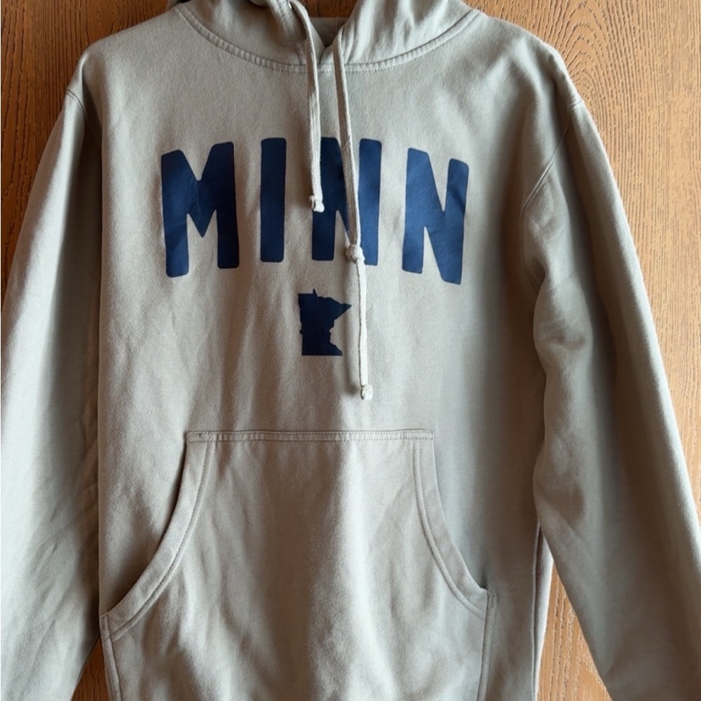 Gray Hoodie with Blue MINN Print